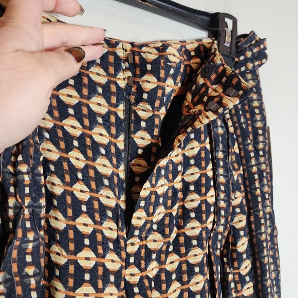 NWT Anthropologie Metzner Wide Leg Trousers Ett:twa Size 4 Geometric Belted - Picture 4 of 16